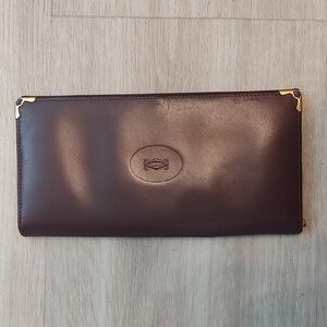 Cartier "Must de Cartier" Bifold Long Wallet *see photos* zip interior pocket